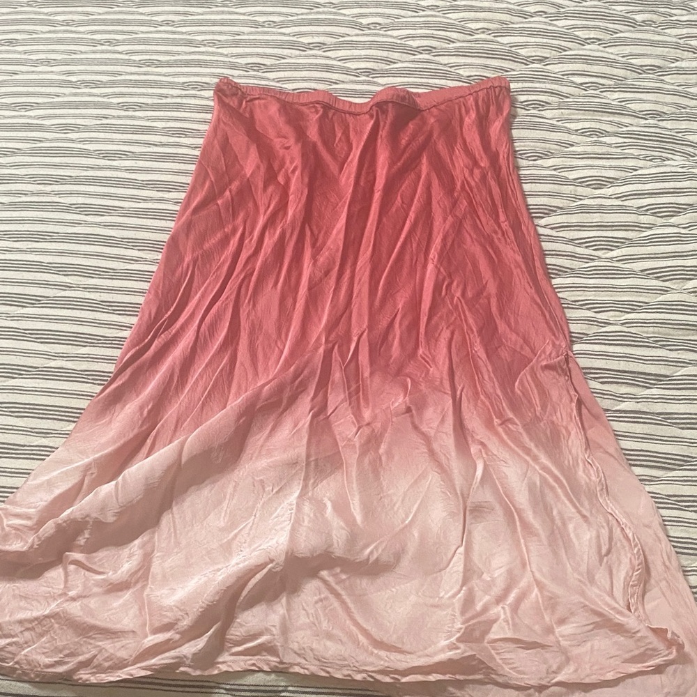 On The Road Ombre Midi Skirt in Pink and Blush